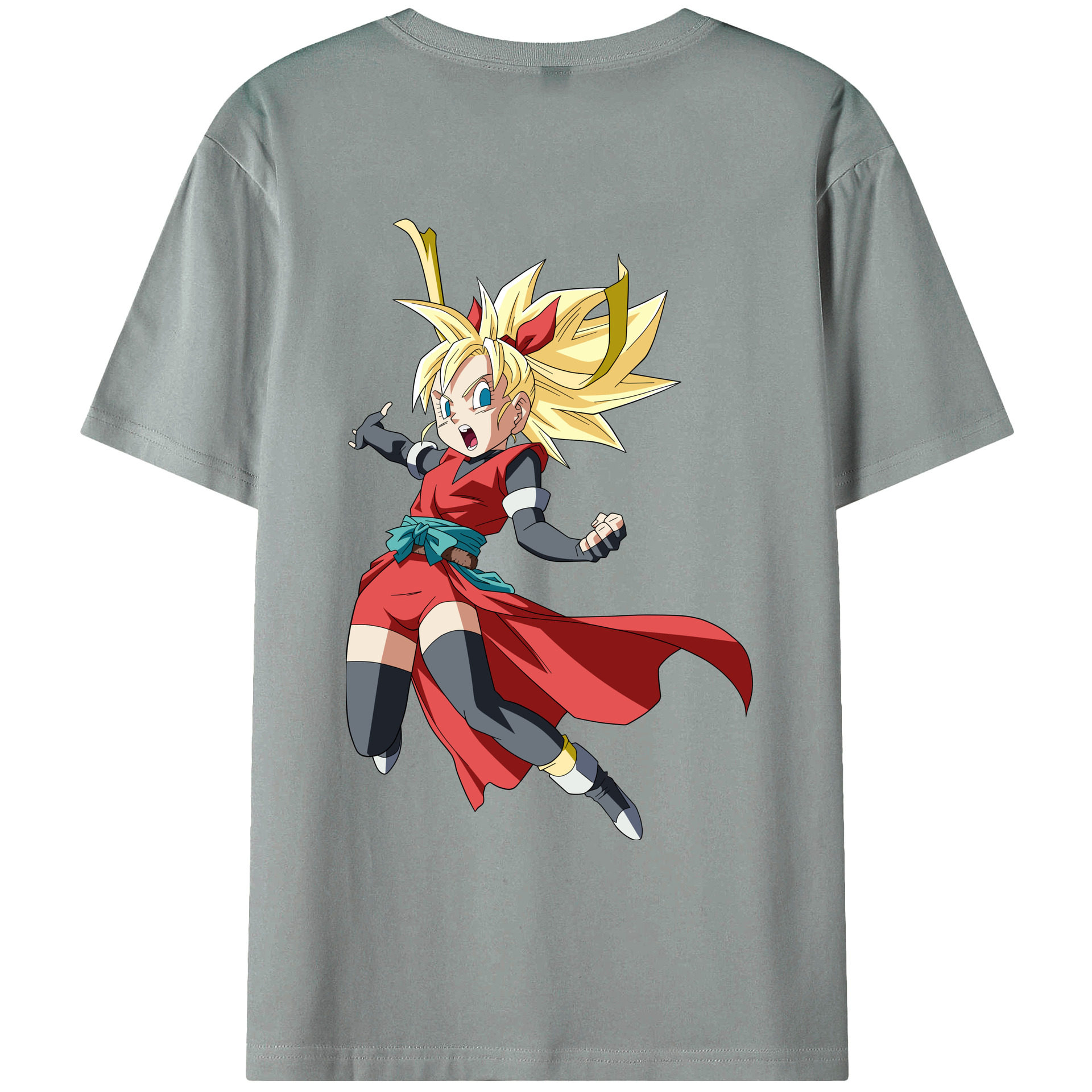 （画像用） ドラゴンボール カリフラ DRAGON BALL Caulifla 綿100％ メンズ半袖Tシャツ（バックプリント） 通気性